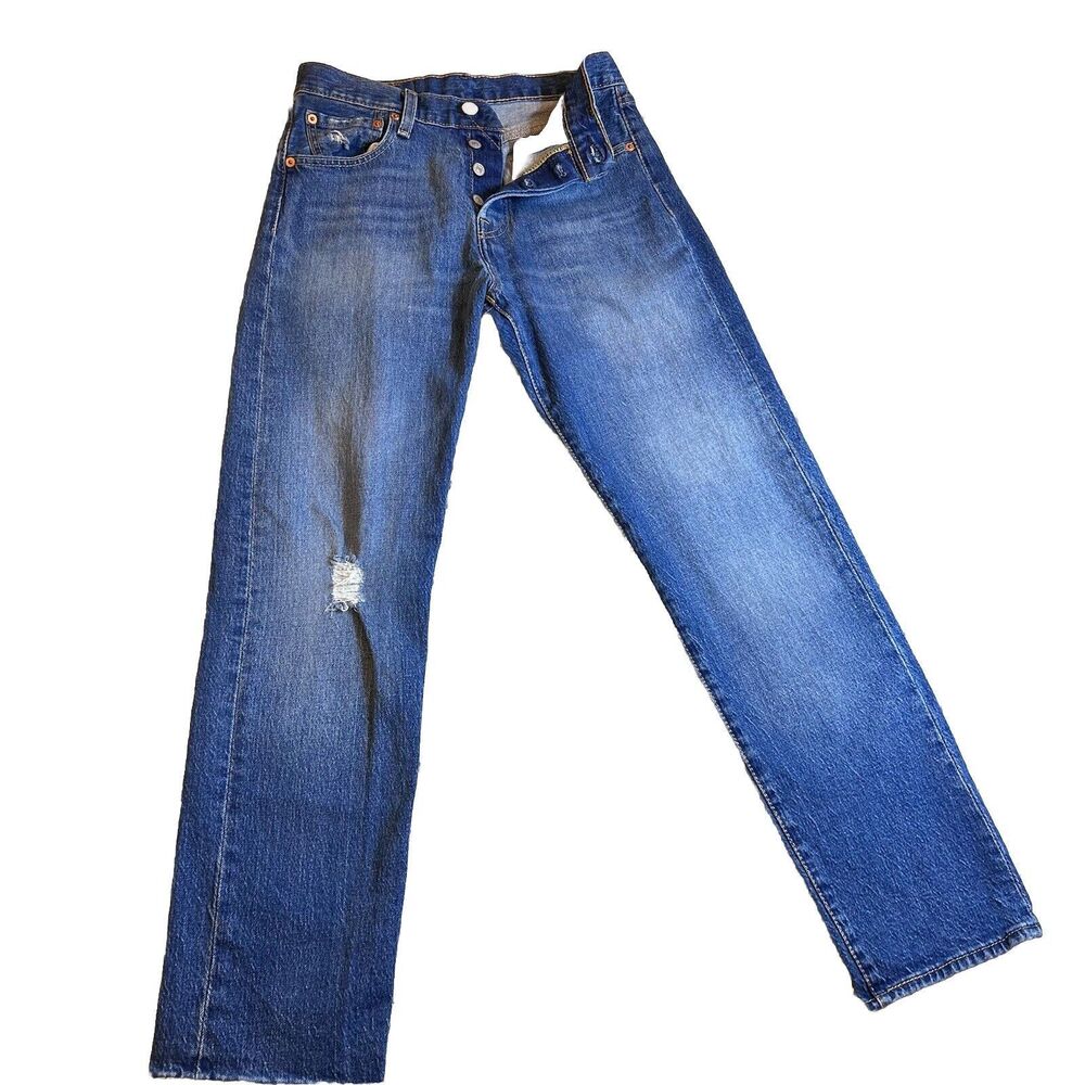 LEVI'S 501 RETRO ‘93 Style Blue Denim Jeans Size W28 L30 Women’s Men Button Fly